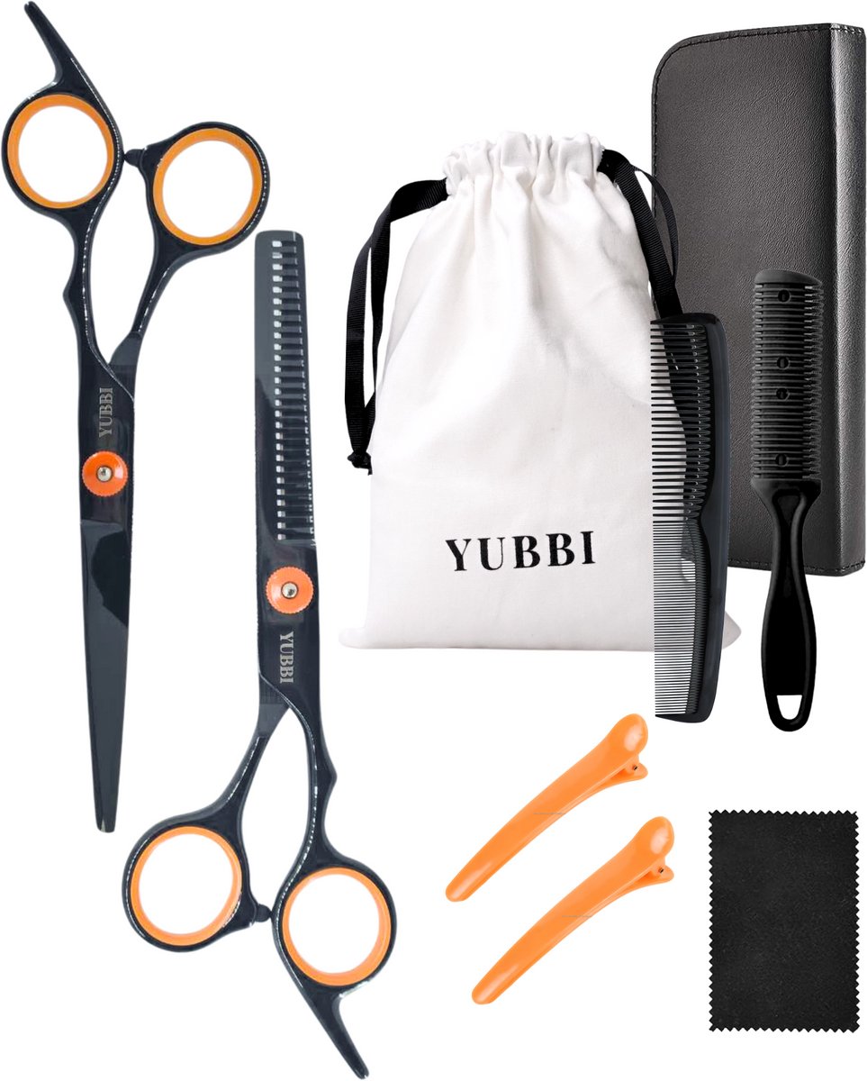 Kappersscharen Set 9-delig Zwart Oranje