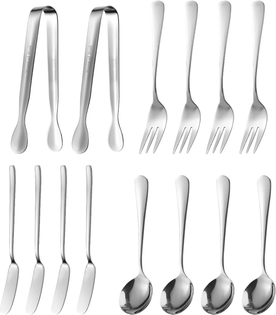 14 Delige Mini Serveerset Zilver