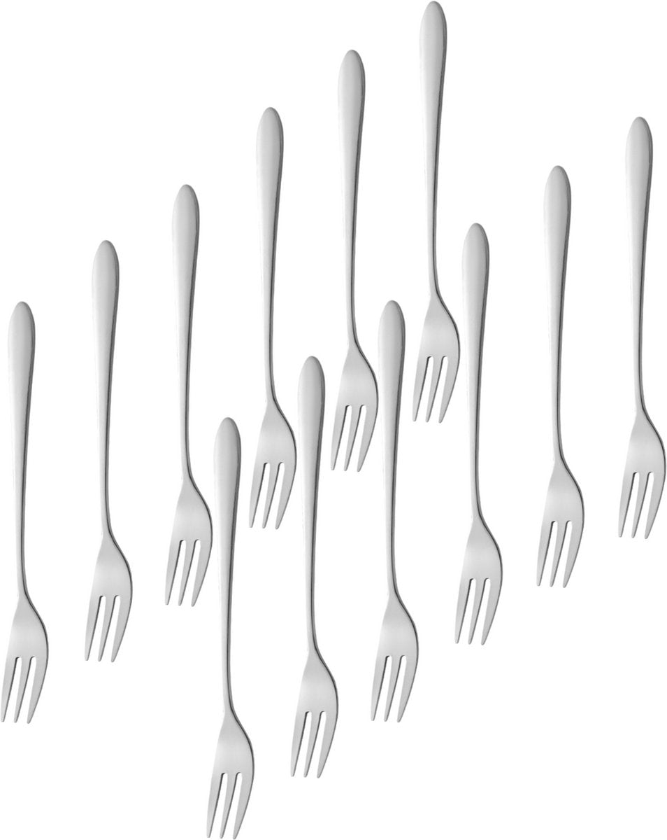 Gebaksvorken 12 Stuks Zilver