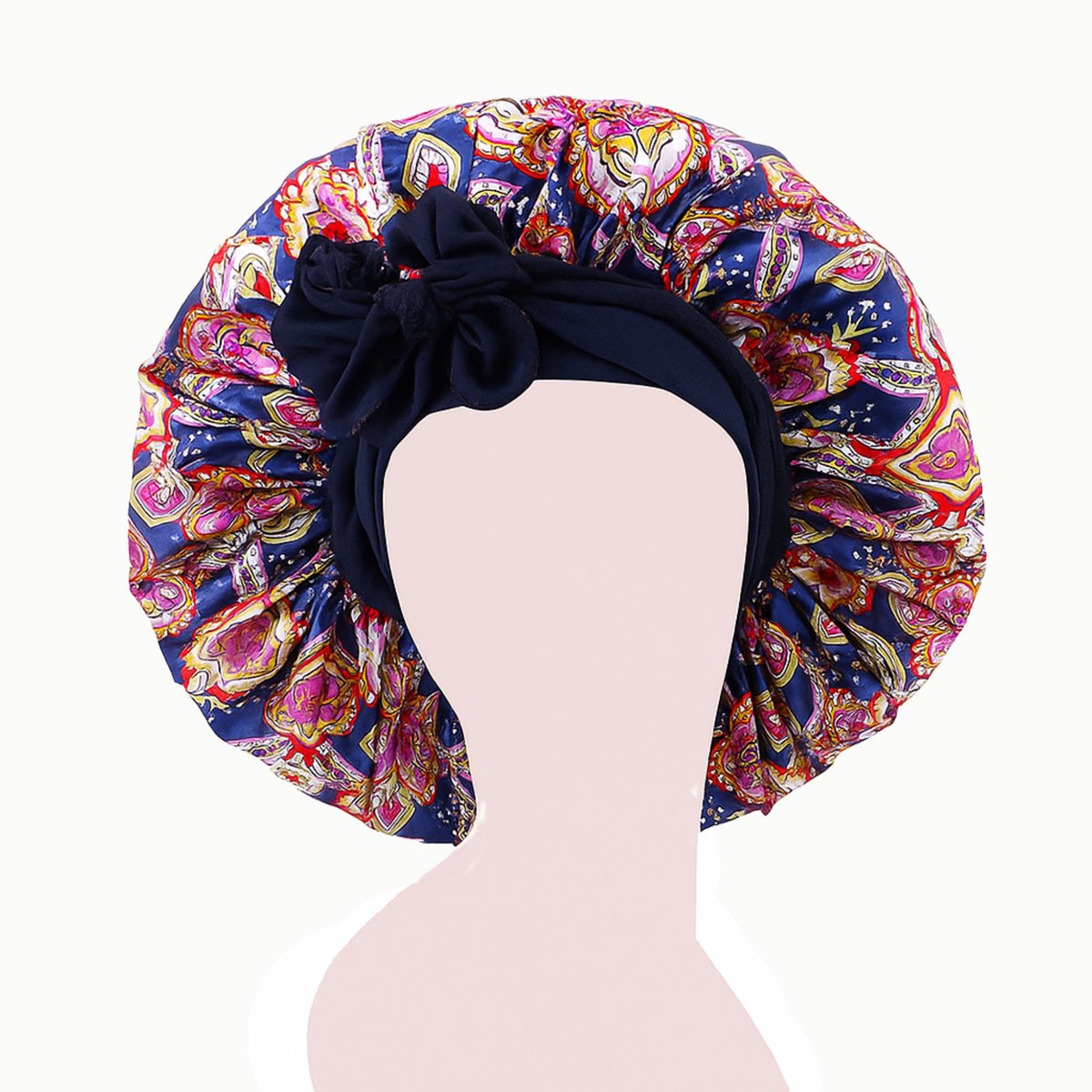 Bonnet XL Slaapmuts Blauw Rood