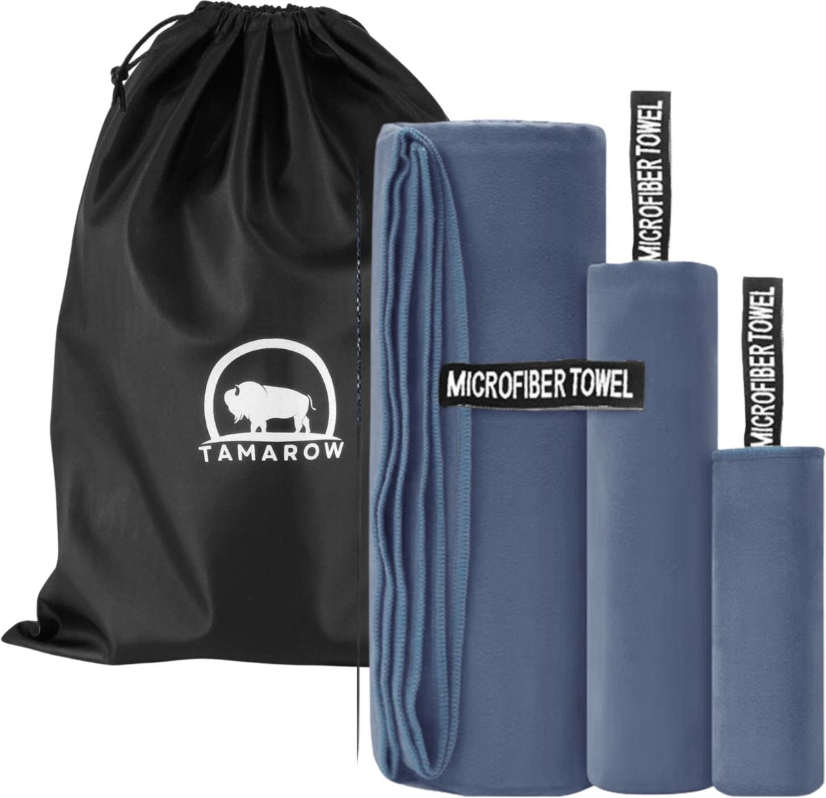 Sneldrogende Microvezel Handdoek Set Donker Blauw