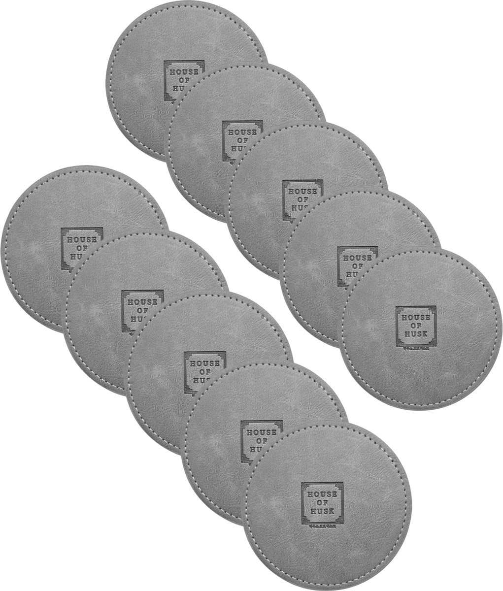 PU Onderzetters 10 Stuks Licht Grijs