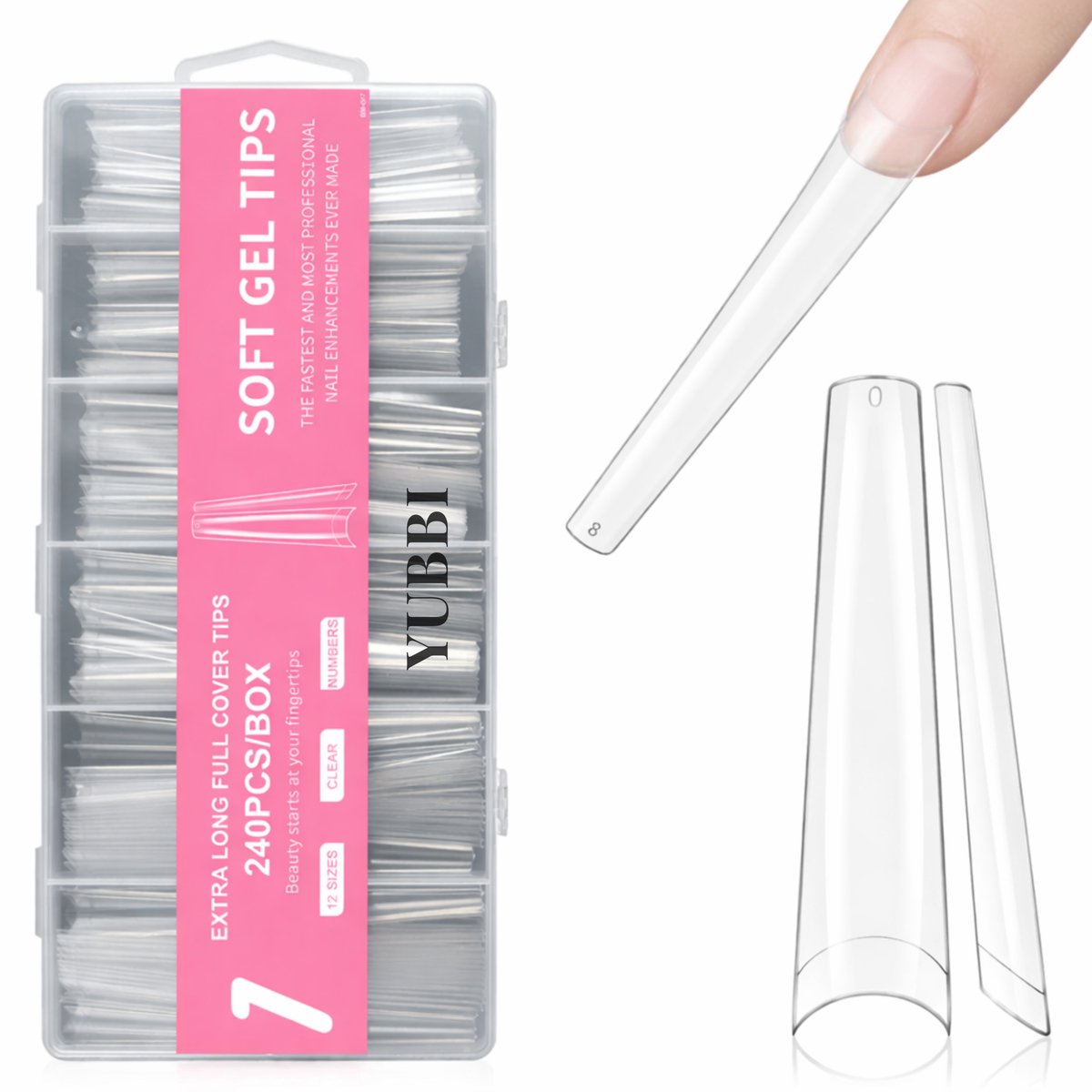 Extra Lange Soft Gel Tips 240 Stuks