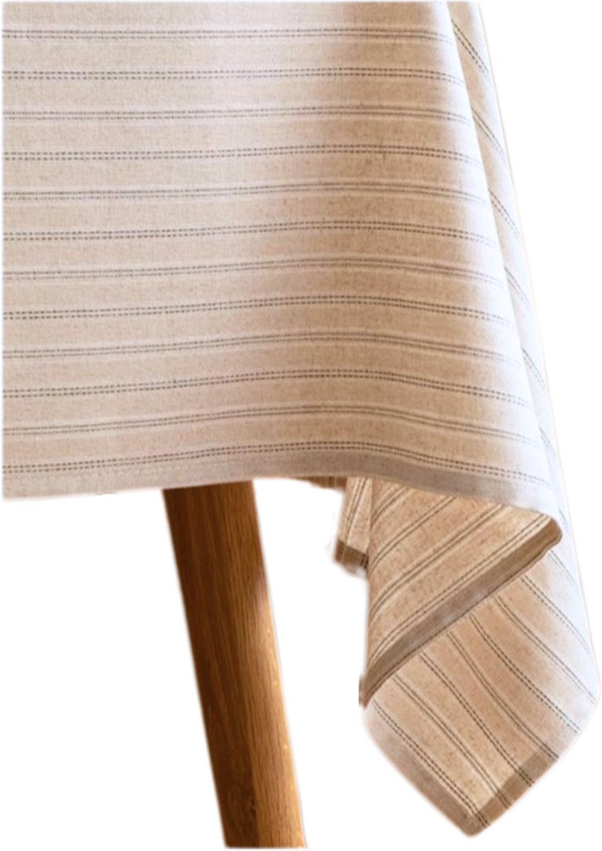 Tafelkleed Creme Dubbel Lijn 135x240cm