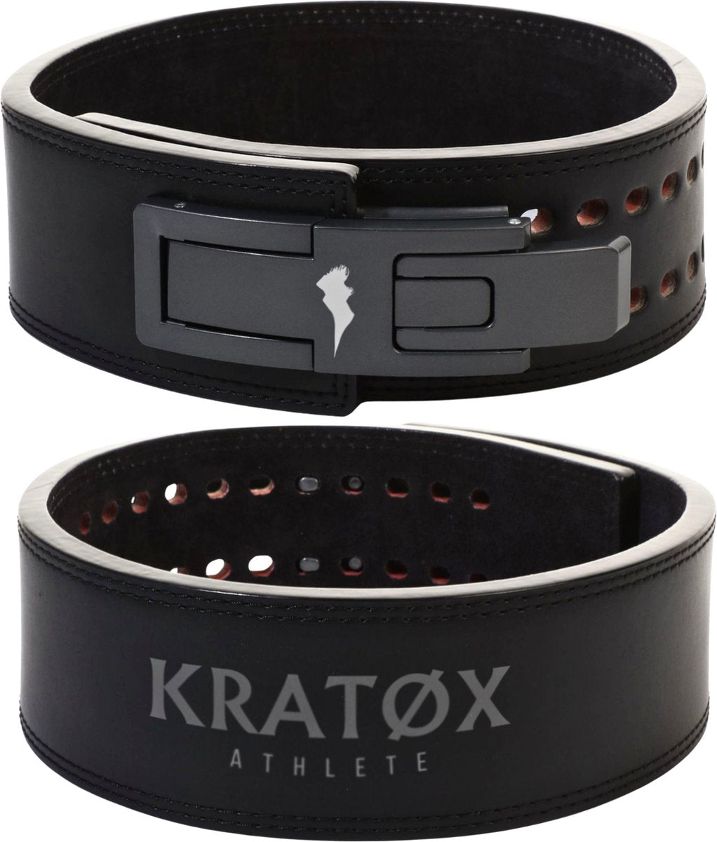 Lifting Belt Dubbel Level Leren Zwart