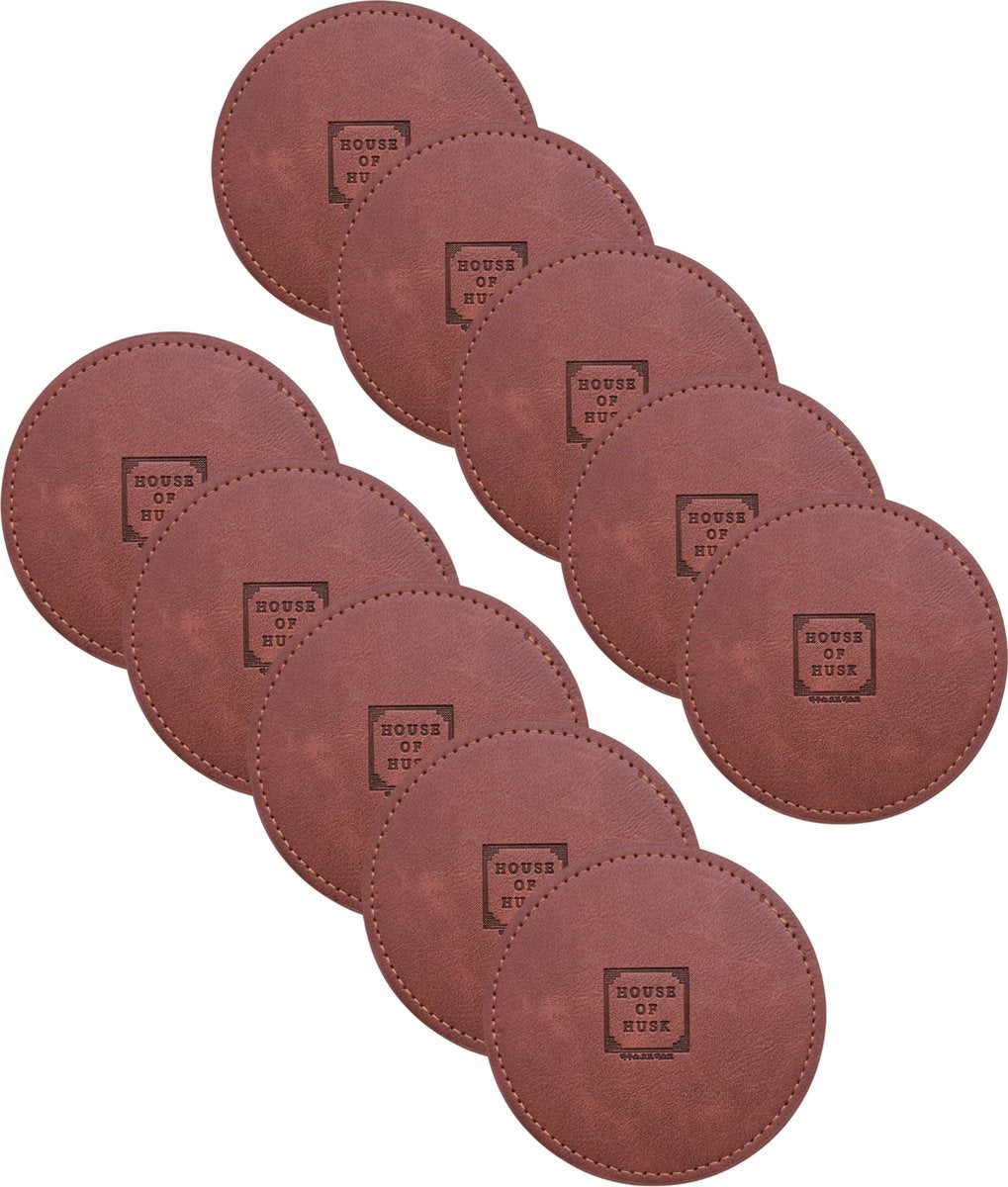 PU Onderzetters 10 Stuks Bruin