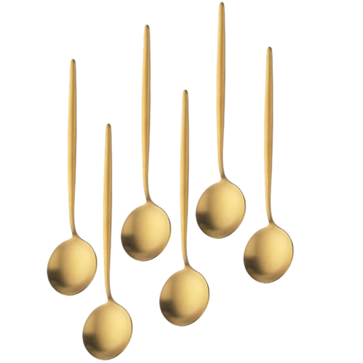 Theelepels 13cm Mat Goud 6 Stuks