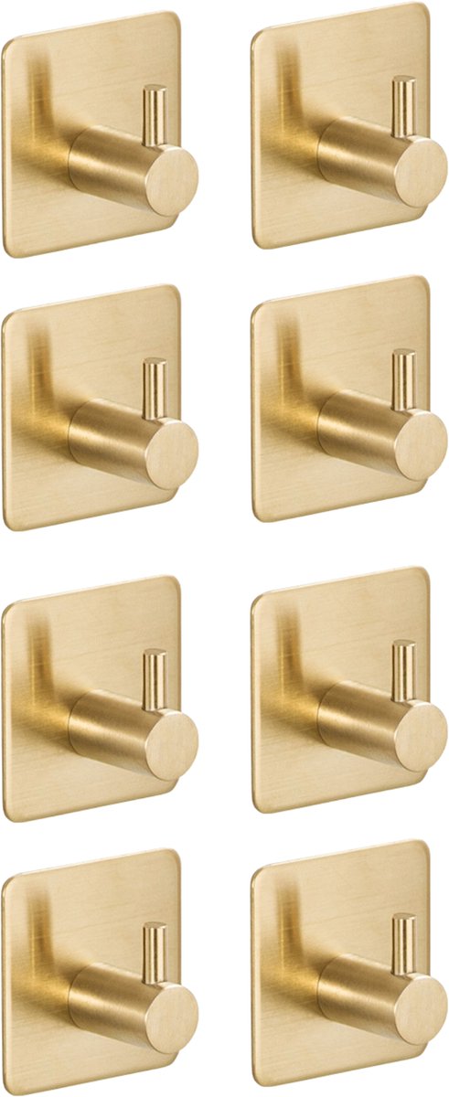 RVS Wandhaak 8 Stuks Goud