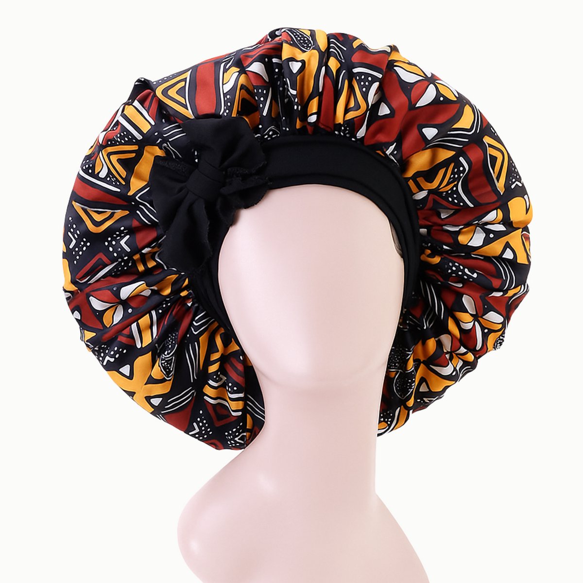 Bonnet XL Slaapmuts Zwart Rood