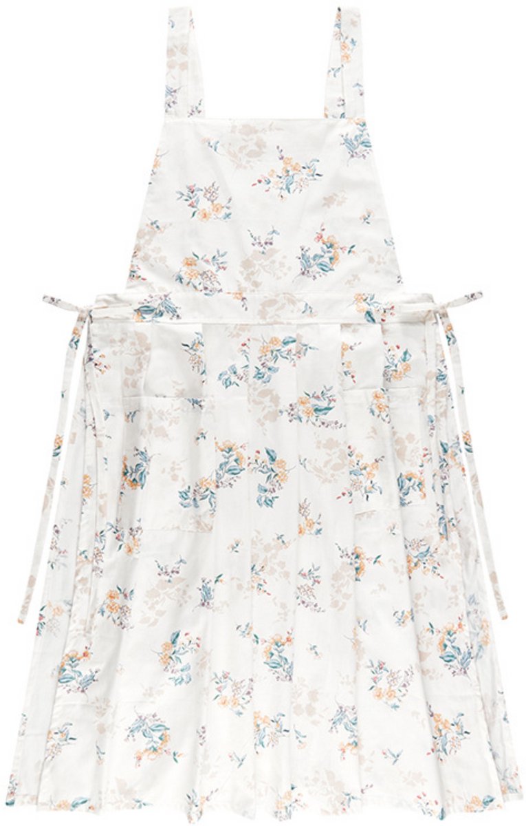 Keukenschort Wit Gebloemd