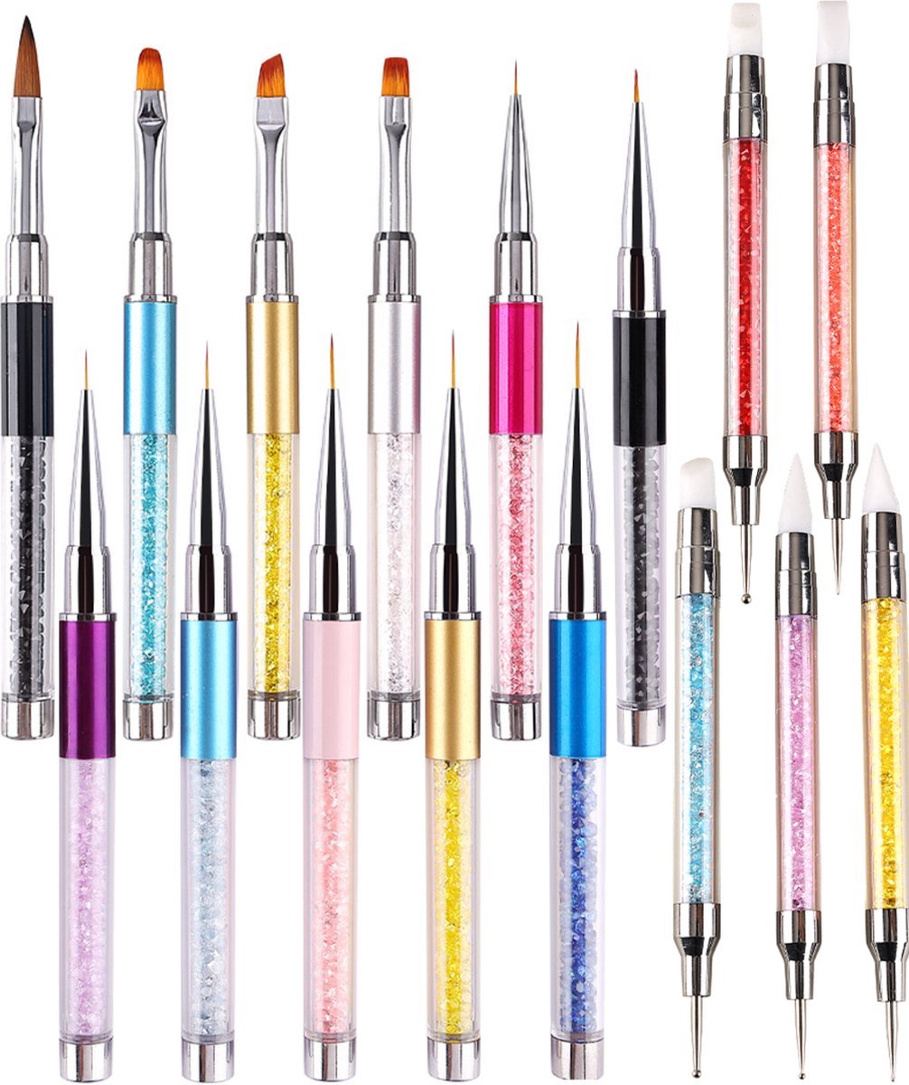 16 delige Nail Art Penselen Set