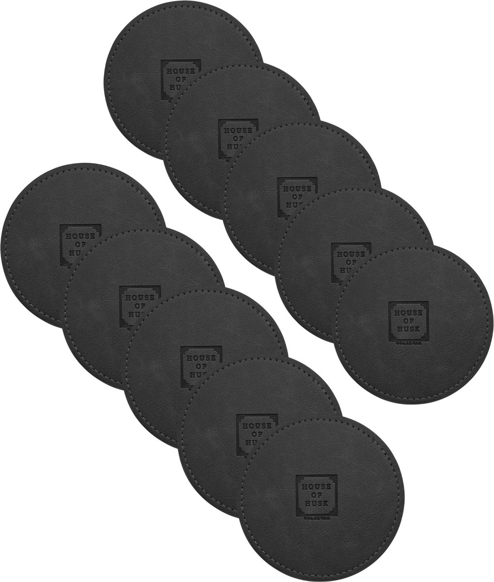 PU Onderzetters 10 Stuks Zwart