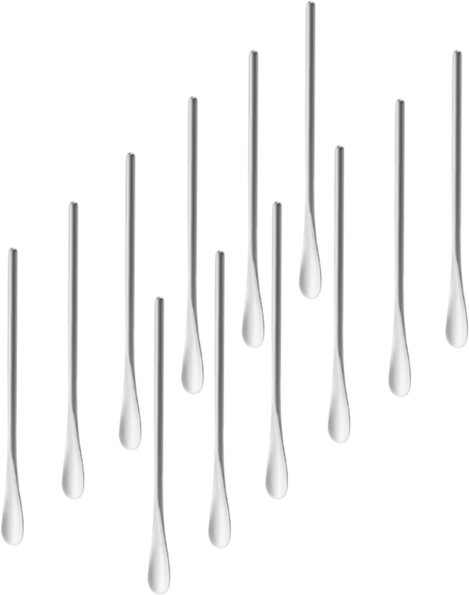 Matte Theelepels 13cm Zilver 12 Stuks