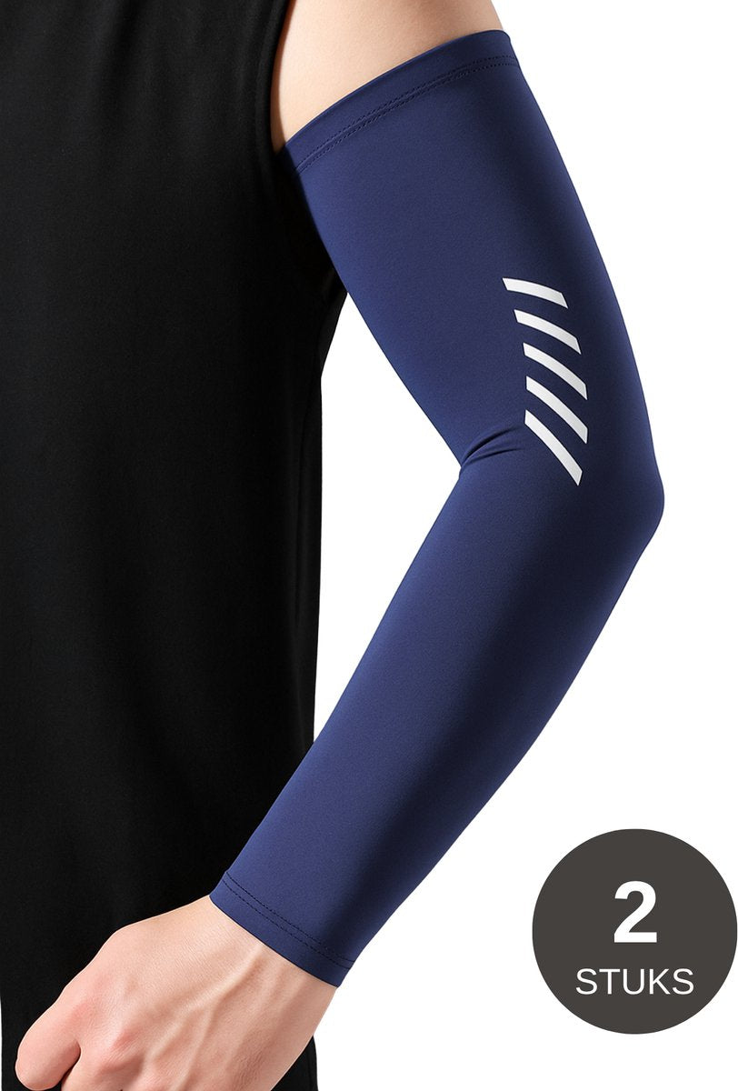 UPF 50+ UV Bescherming Arm Sleeves 2 Stuks Blauw