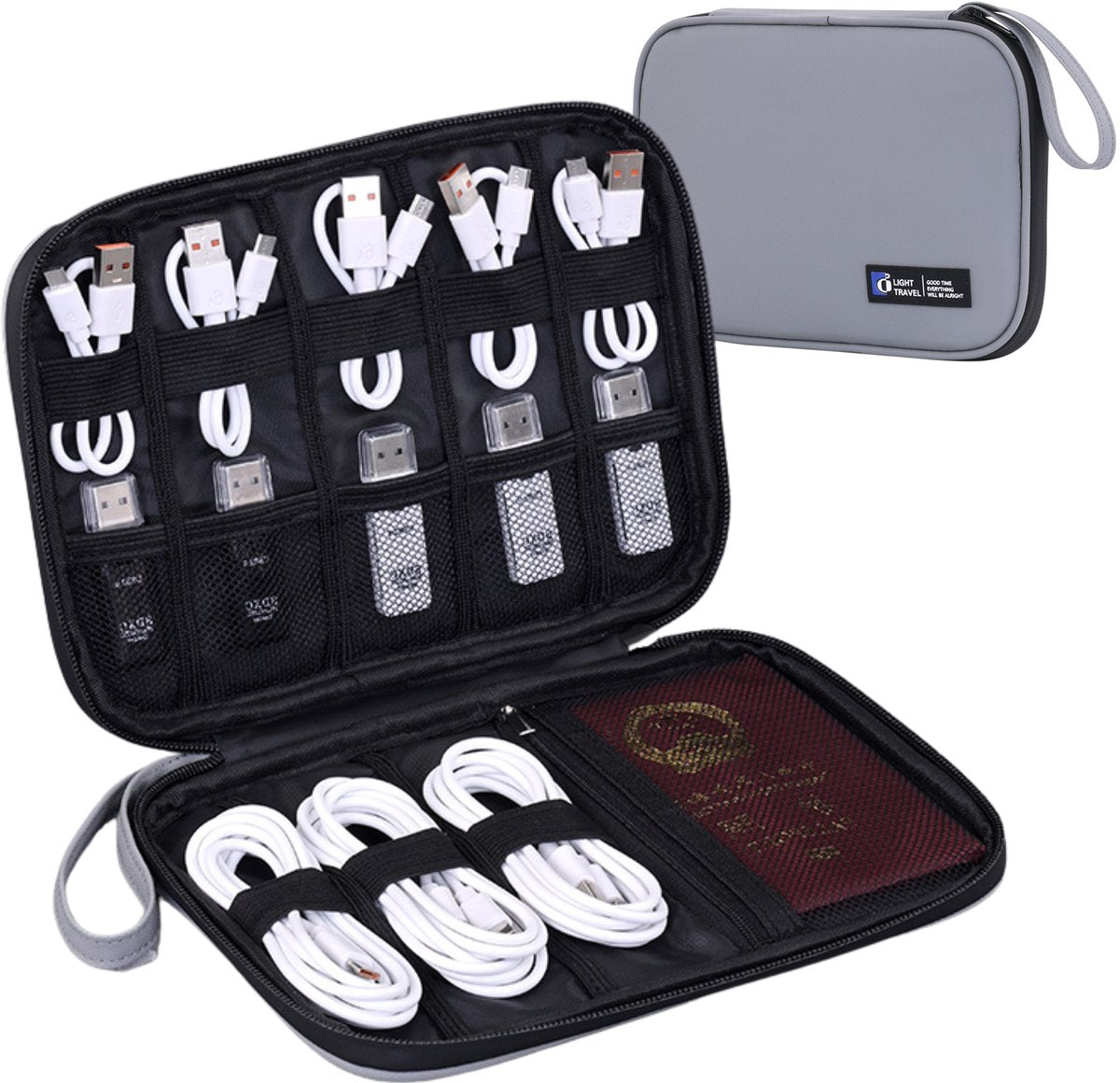 Kabel Organiser Tas Grijs