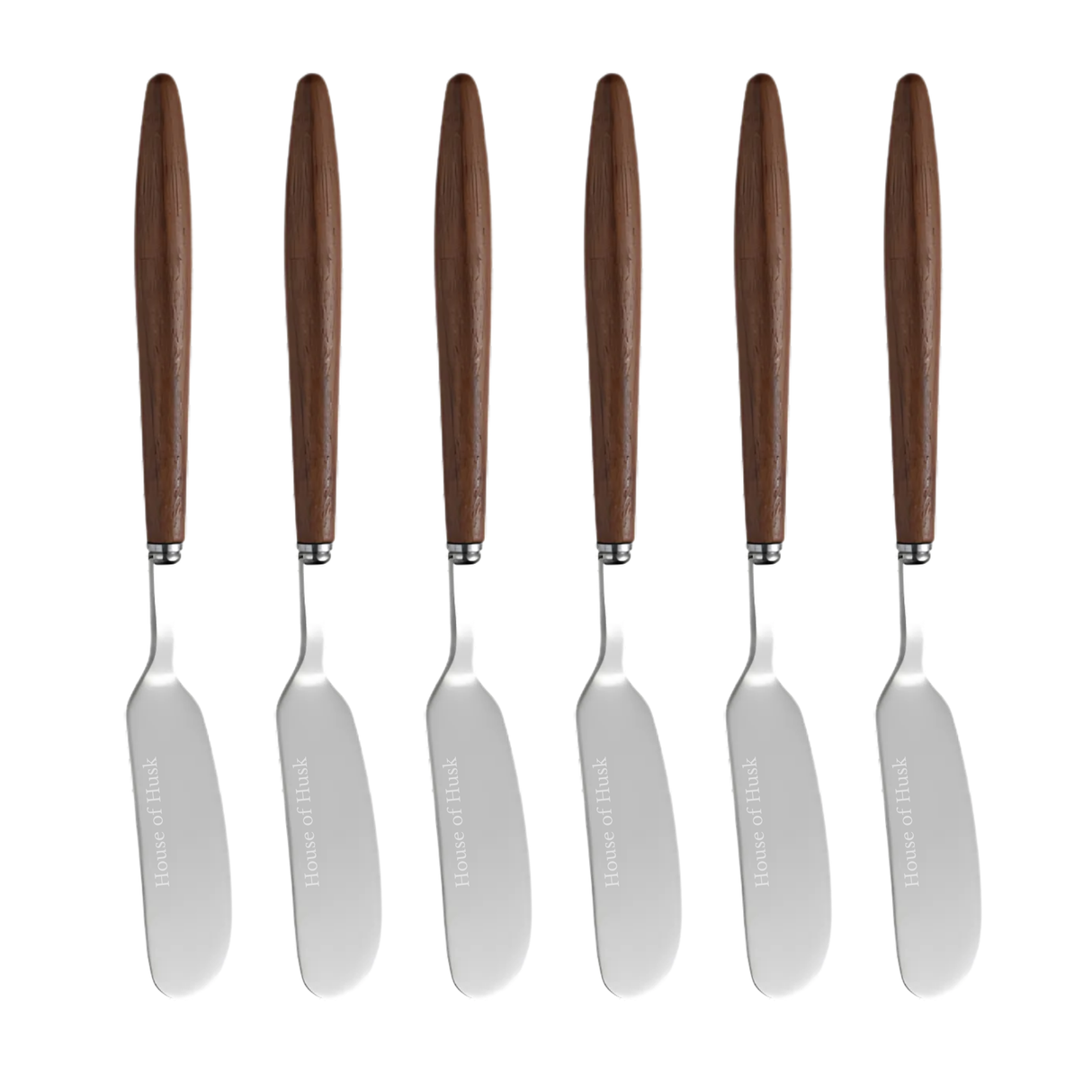 Botermesjes met Walnoot Handvat 6 Stuks