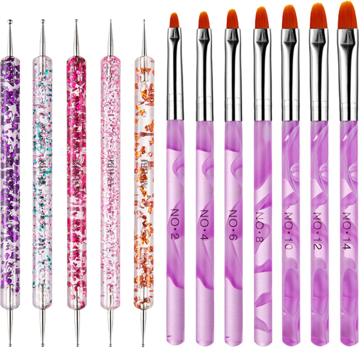 12 delige Nail Art Penselen Set