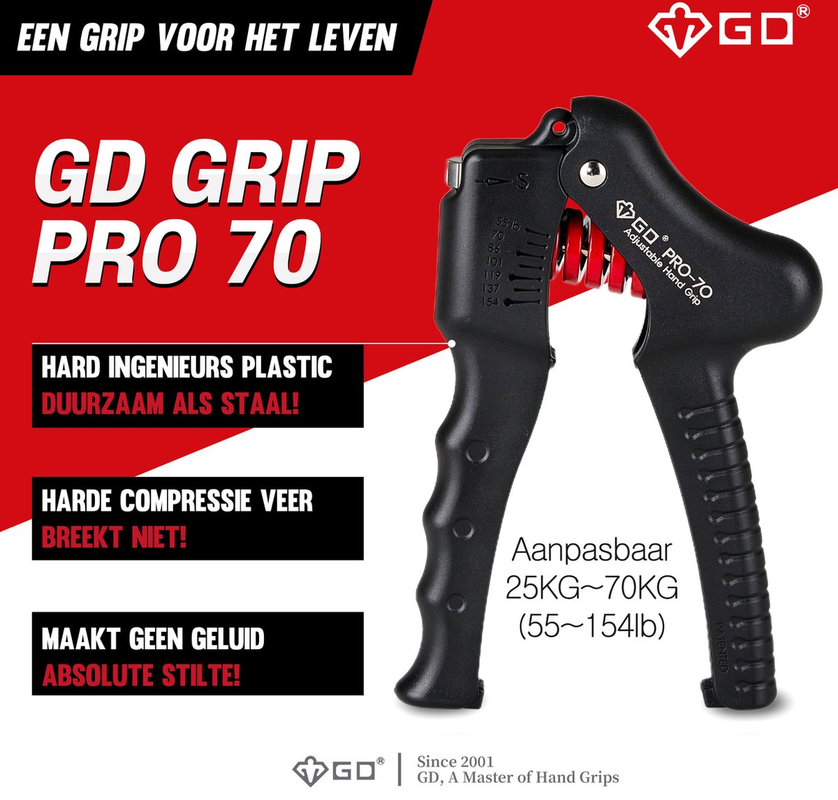 Grip Pro 70 Handtrainer 25KG tot 70KG Verstelbaar