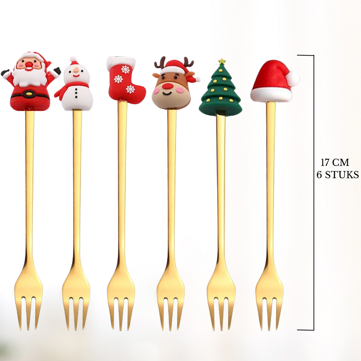 Kerst Gebaksvorken Goud