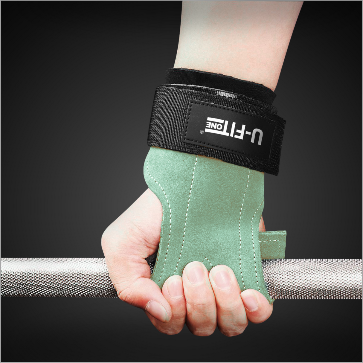 Leren Lifting Straps Groen