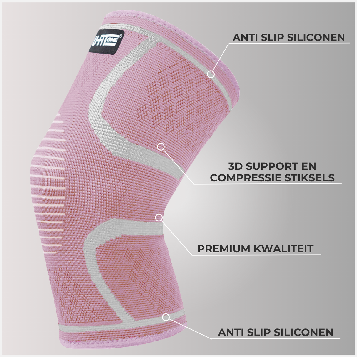 3D Compressie Kniebrace Roze 1 Paar