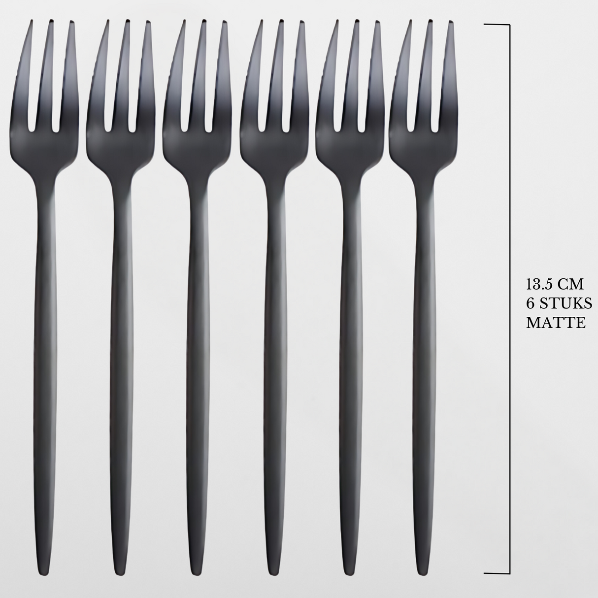 Gebaksvorken Mat Zwart