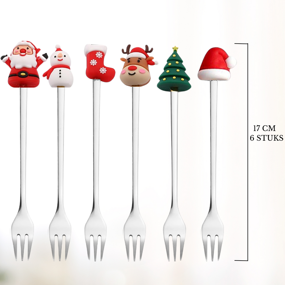 Kerst Gebaksvorken Zilver