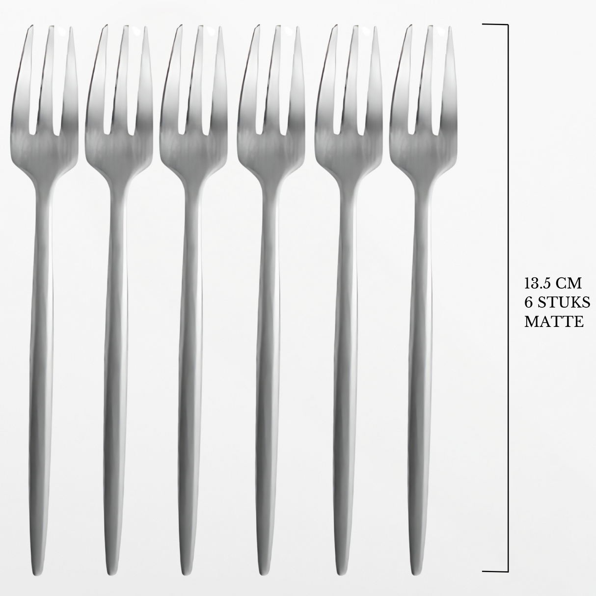 Gebaksvorken Mat Zilver