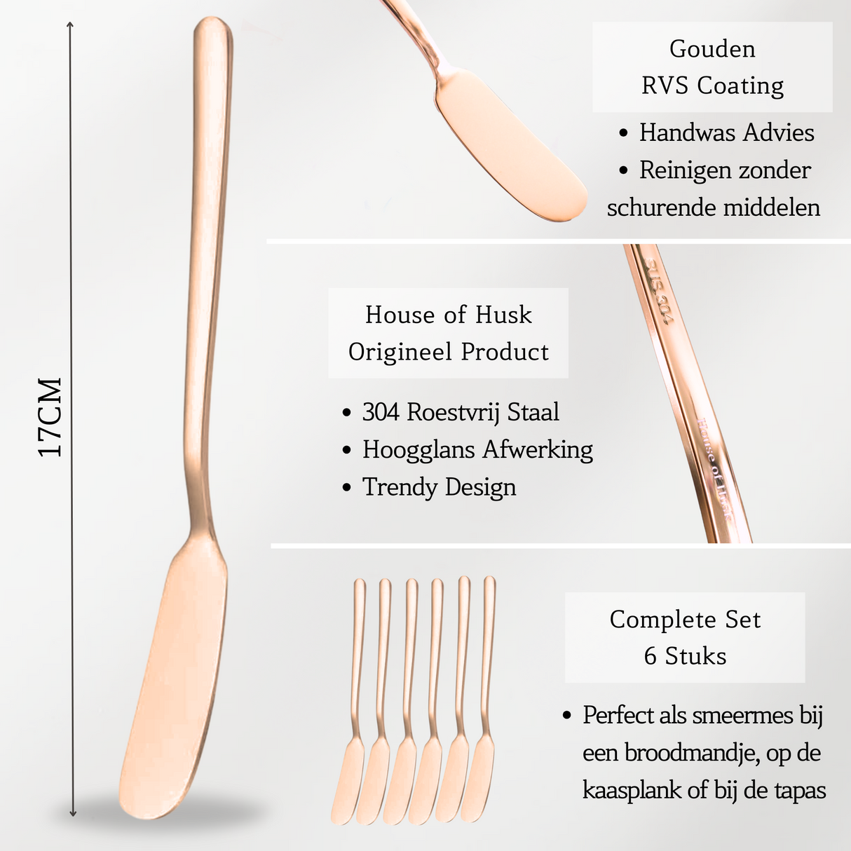 Botermesjes Rose Goud