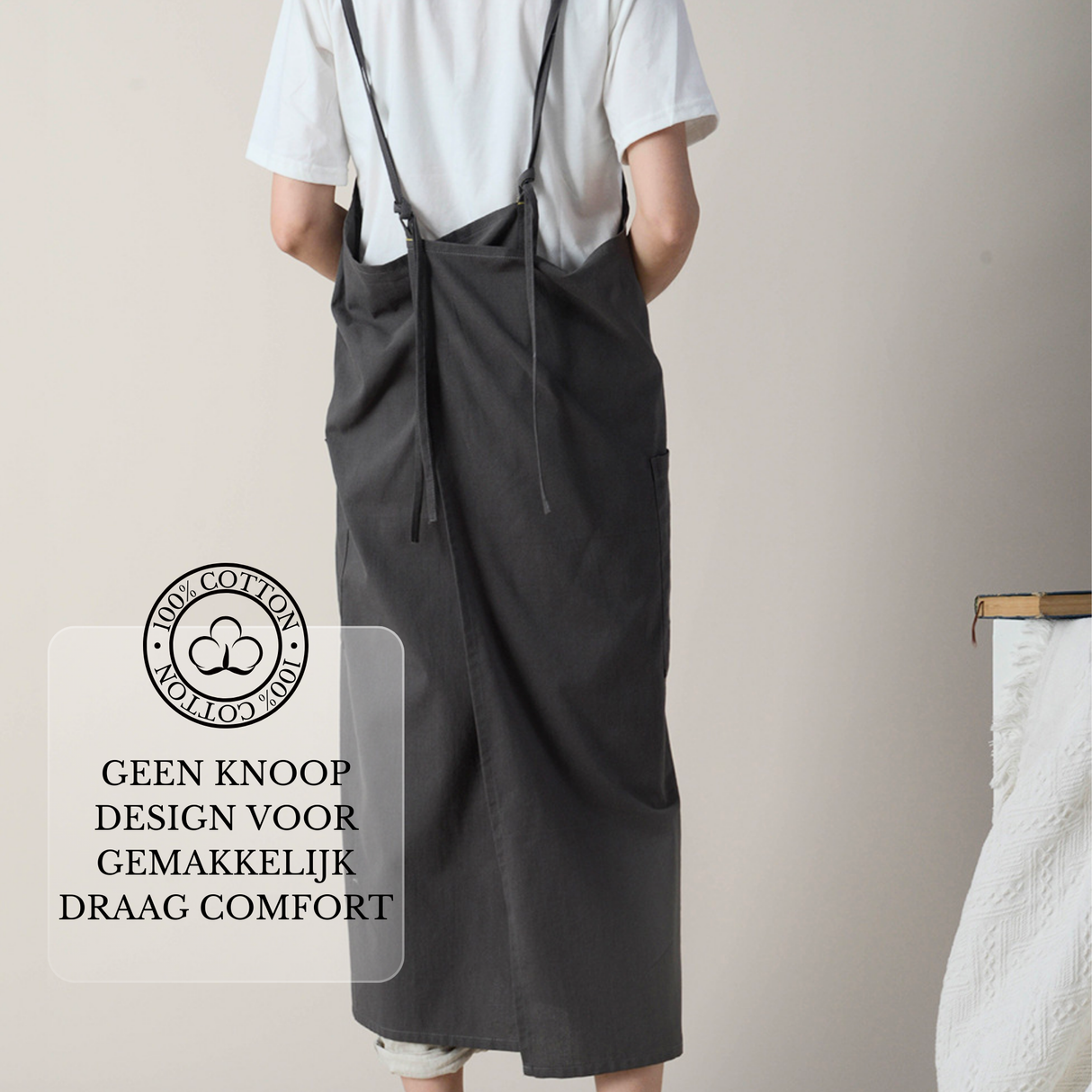 Keukenschort 'Lennie' Grijs