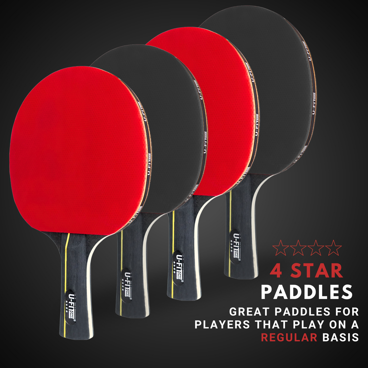 Premium Tafeltennis Batjes 4 Stuks 4 Star