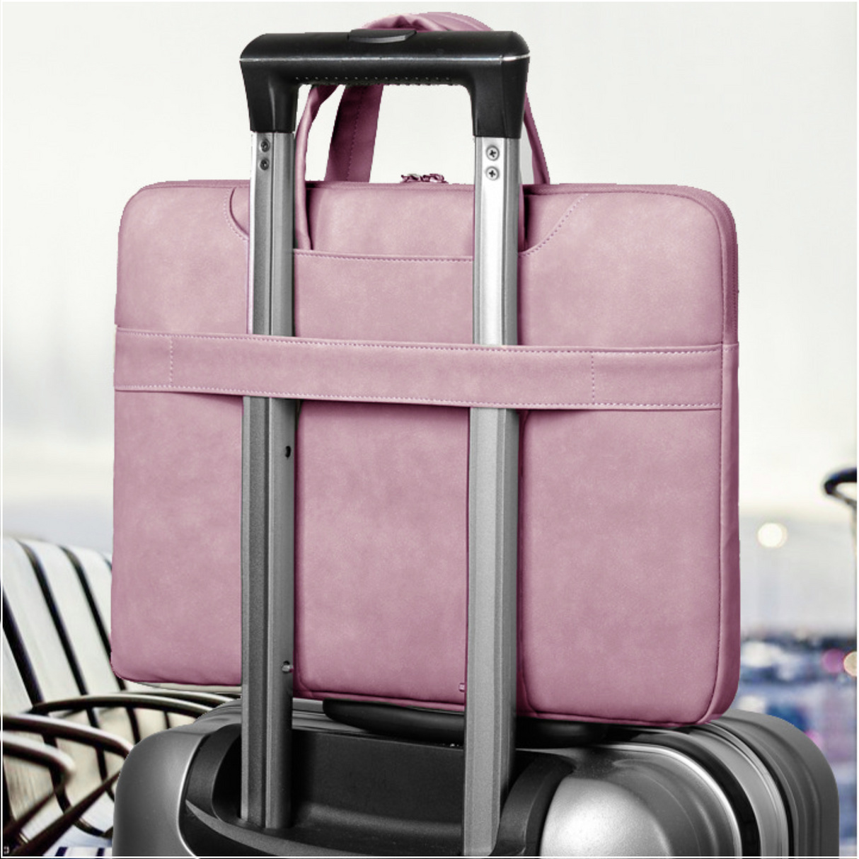 PU Leren Laptophoes Roze