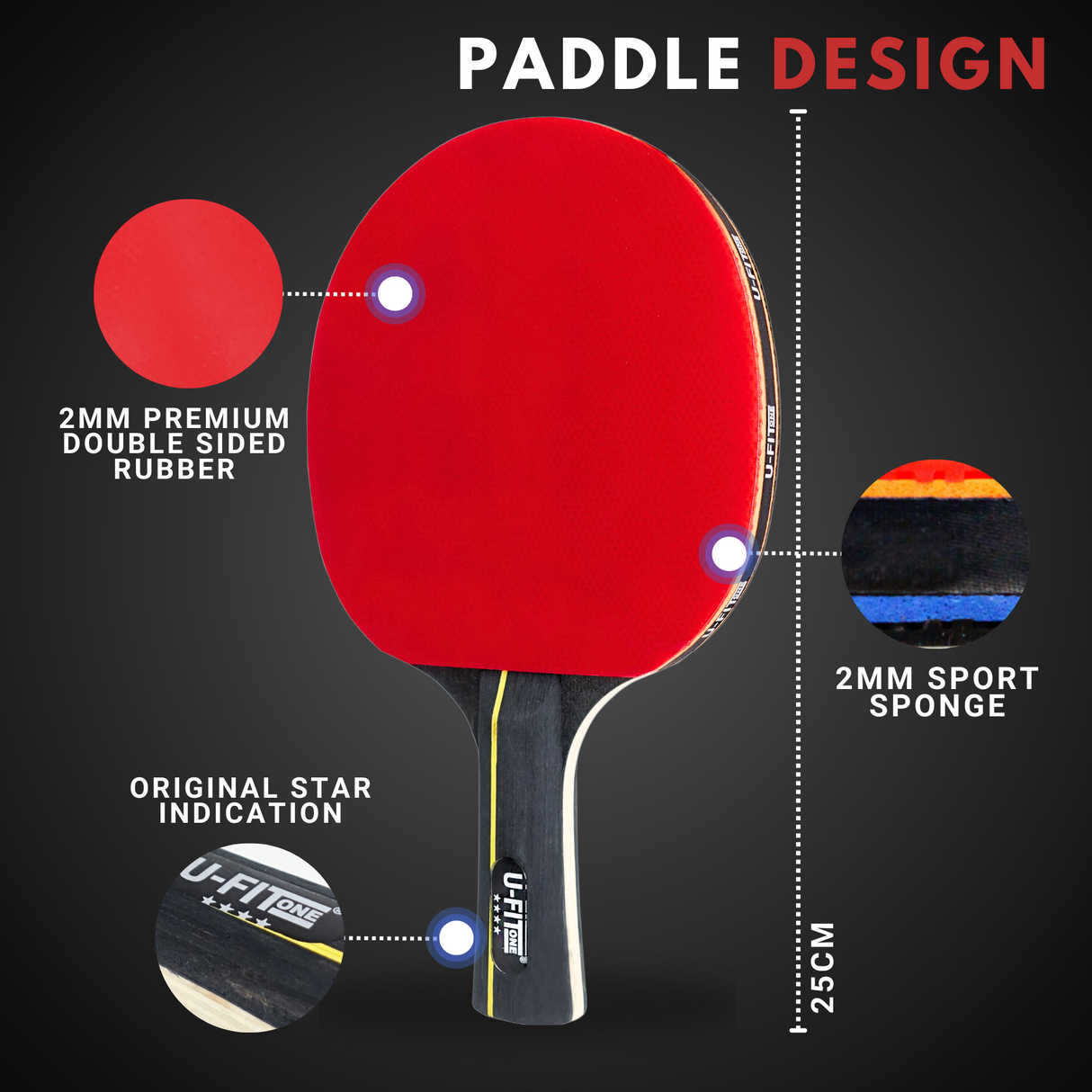 Premium Tafeltennis Batjes 4 Stuks 4 Star