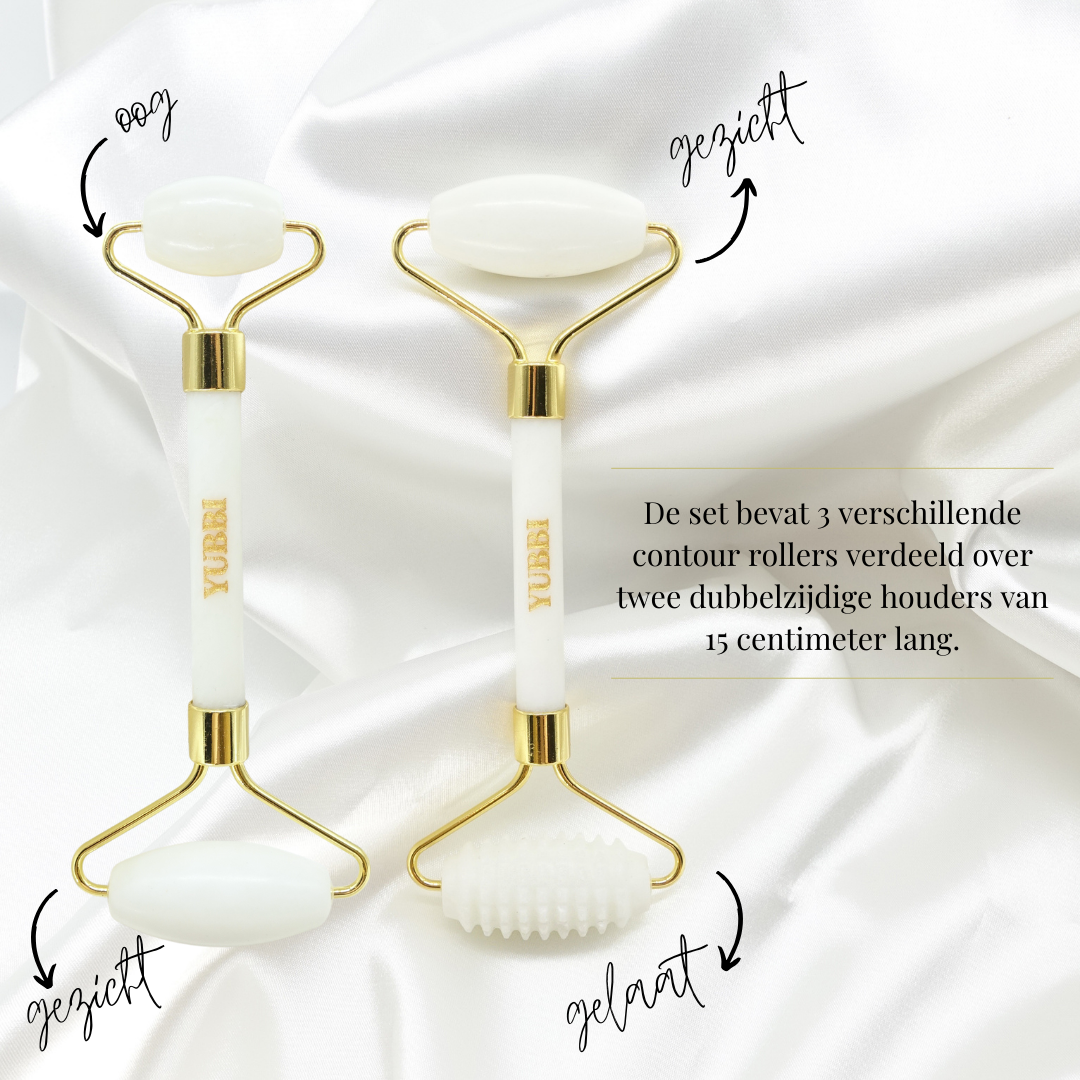 Gua Sha Set Witte Jade