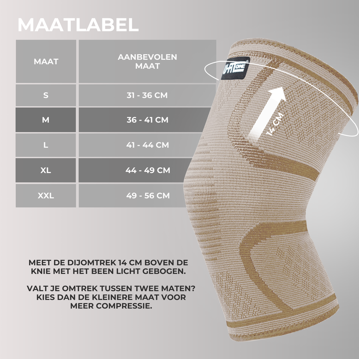 3D Compressie Kniebrace Beige 1 Paar