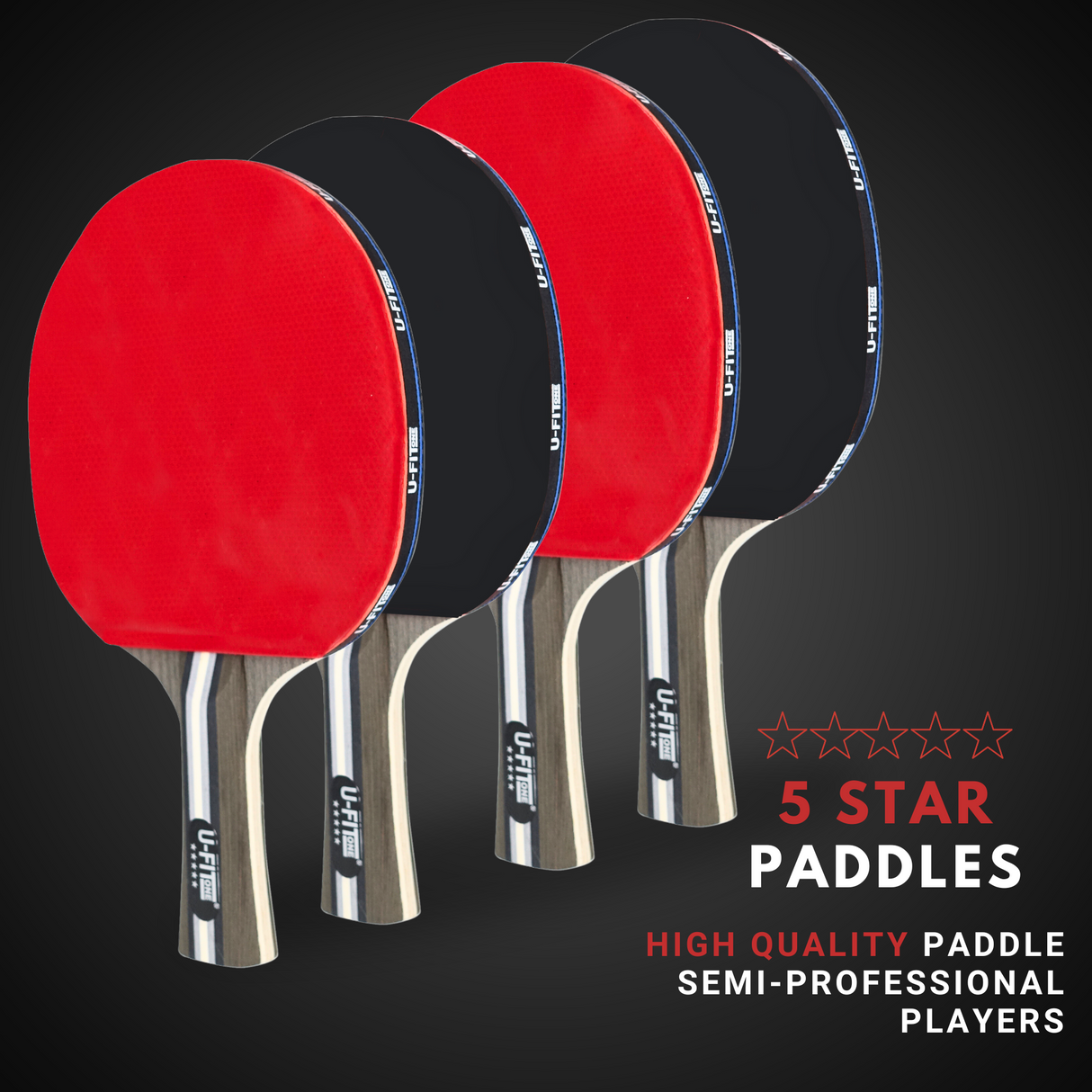 Premium Tafeltennis Batjes 4 Stuks 5 Star