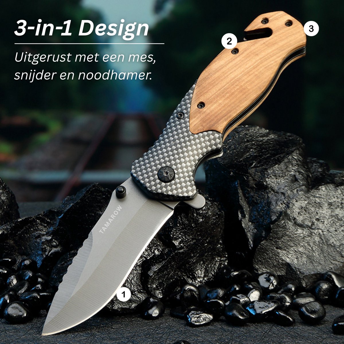 Opvouwbaar Zakmes Zilver Hout