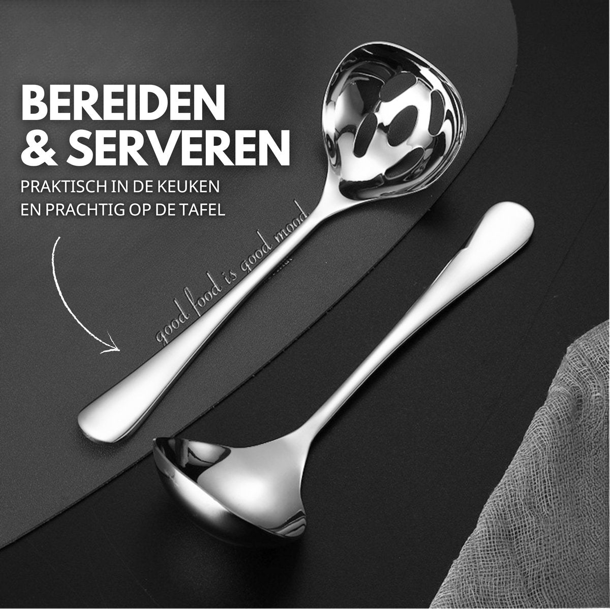 Soeplepel Mix Set 22.3cm - Ø7cm Zilver