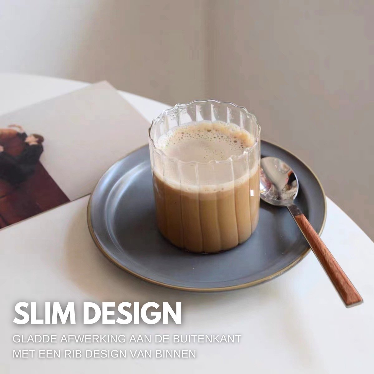 Drinkglazen Waterglazen Ribbel 4 Stuks