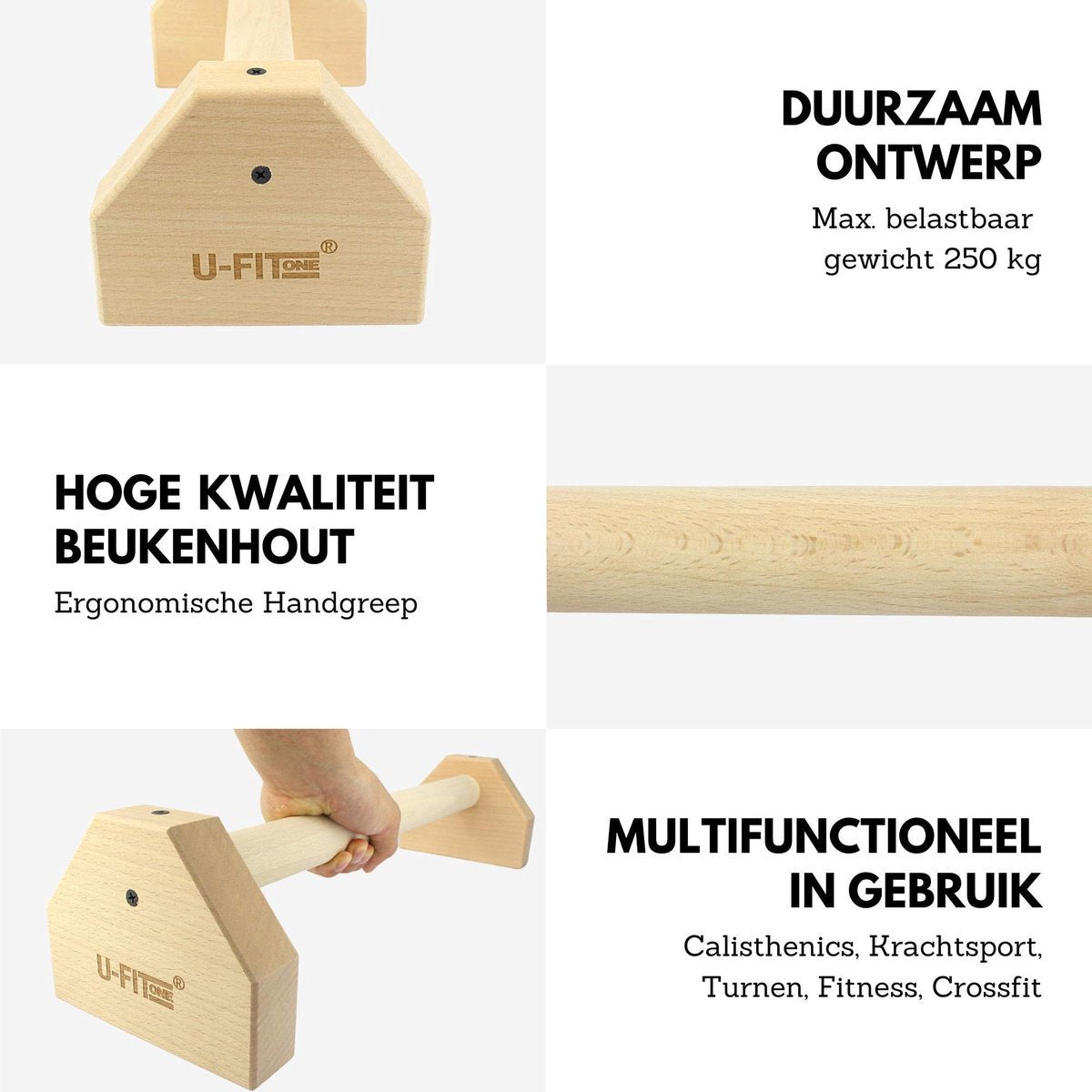 Parallettes Hout 50cm Push up Bar