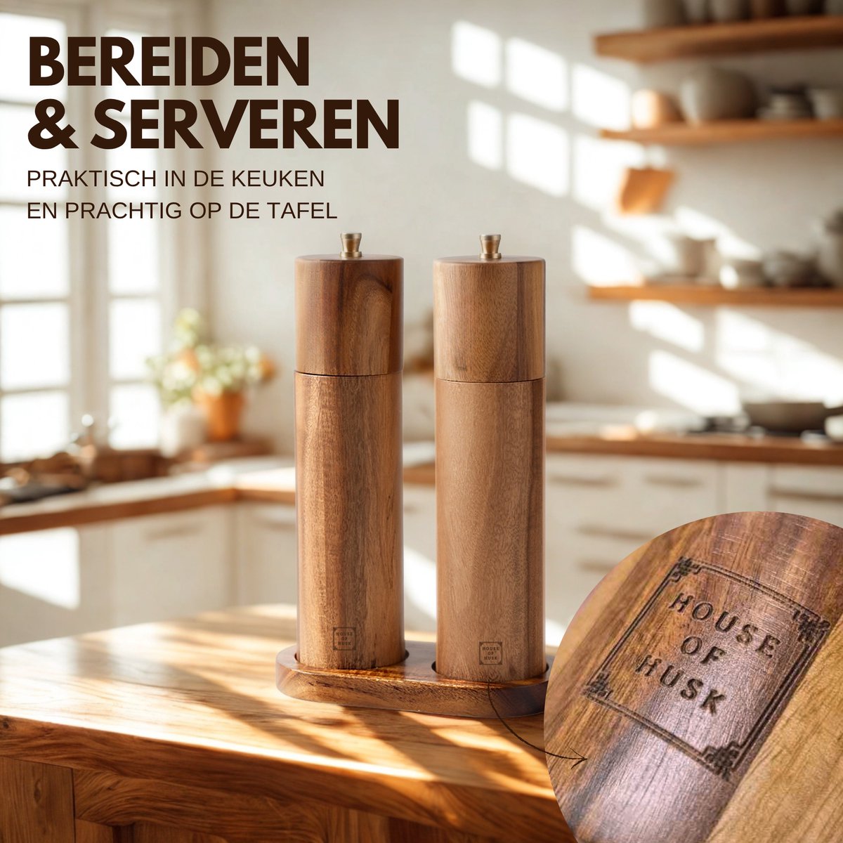 Peper- en Zoutmolen Gold Plate Cylinder