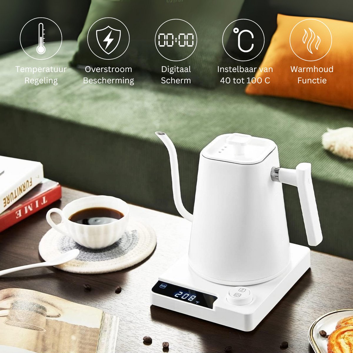 Gooseneck Waterkoker Wit