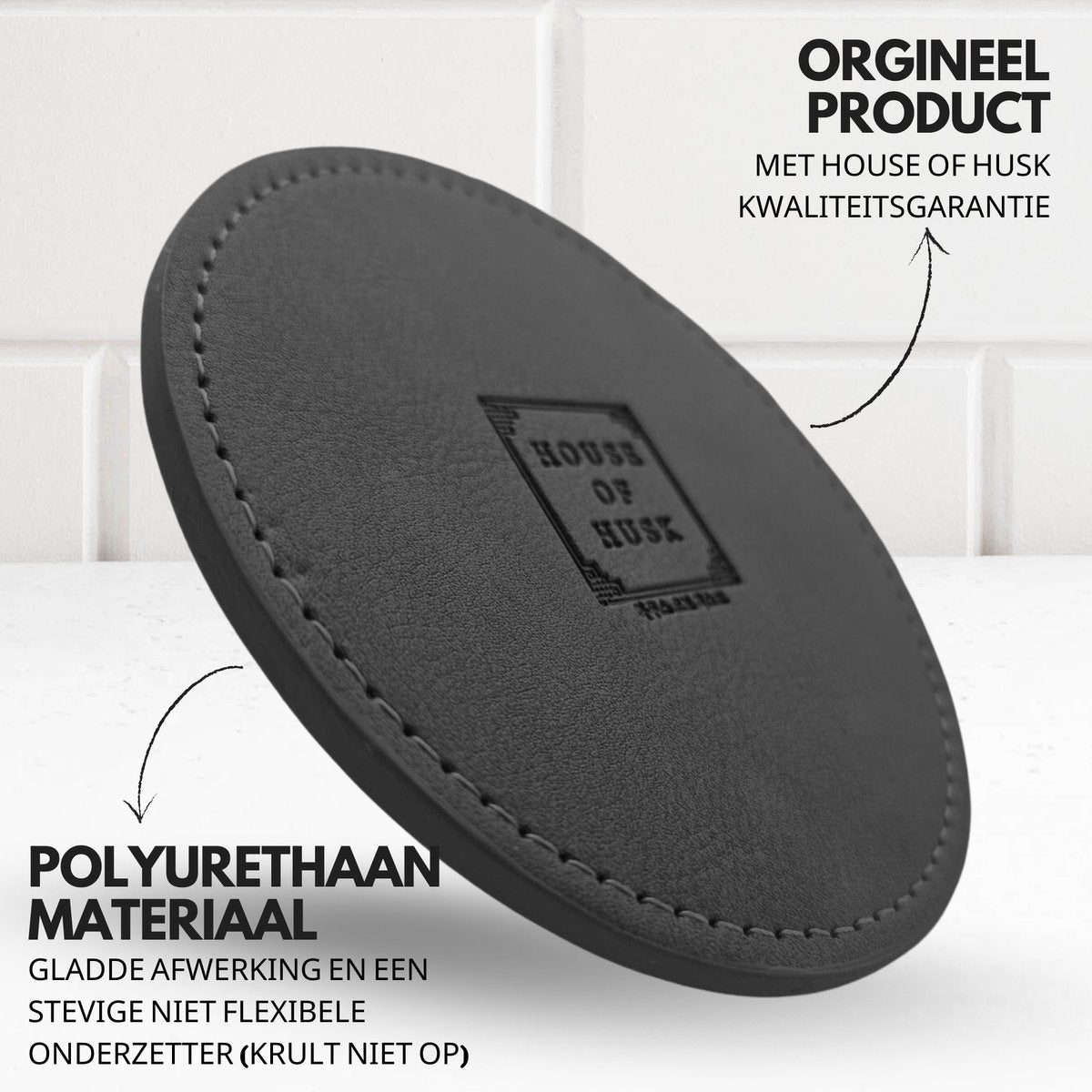 PU Onderzetters 10 Stuks Zwart