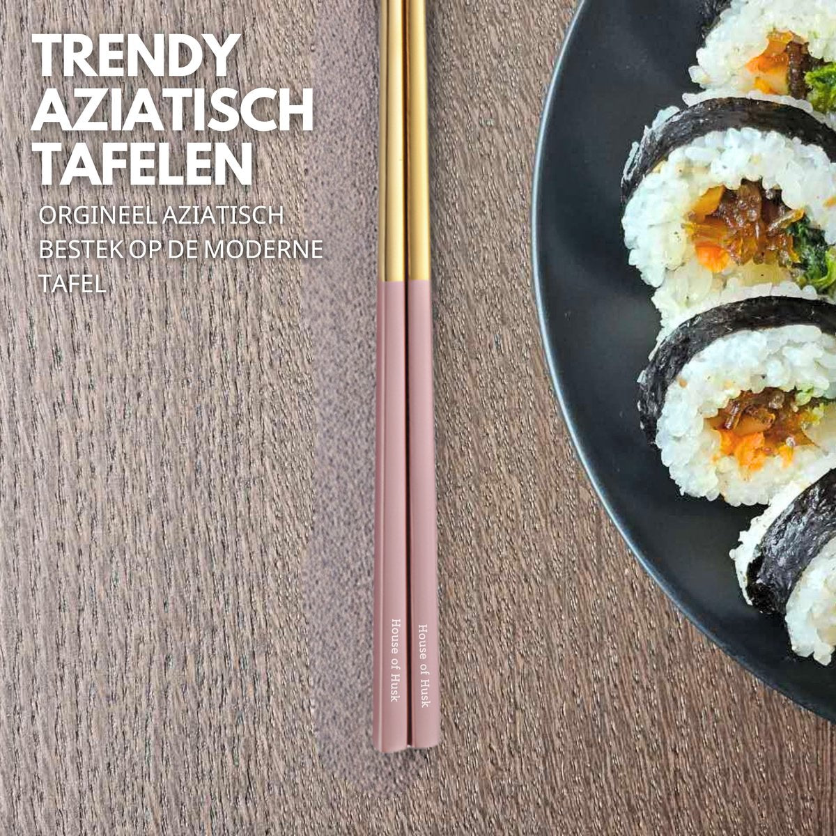 Chopstick Set Roze Goud