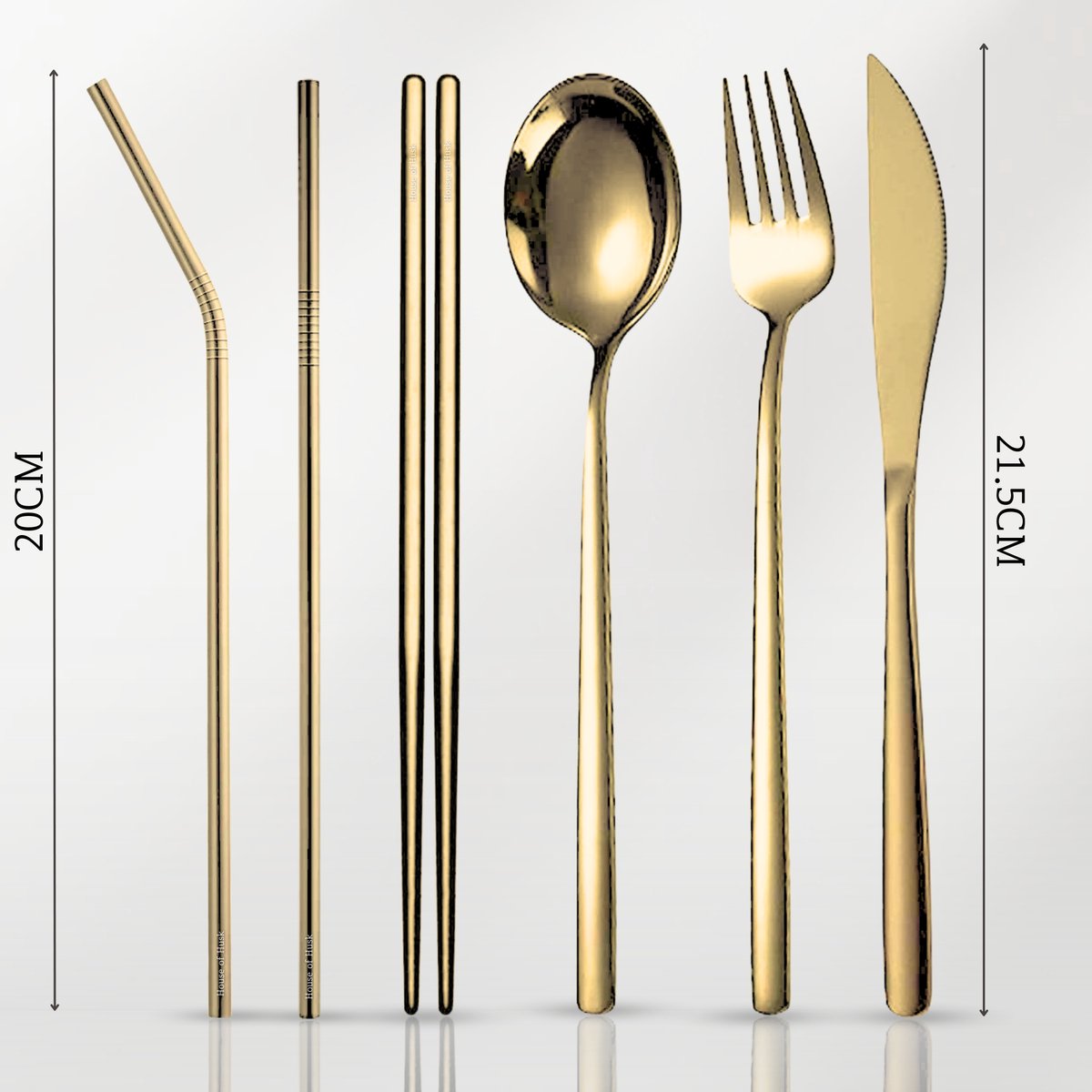 Reisbestek 7 Delig Goud