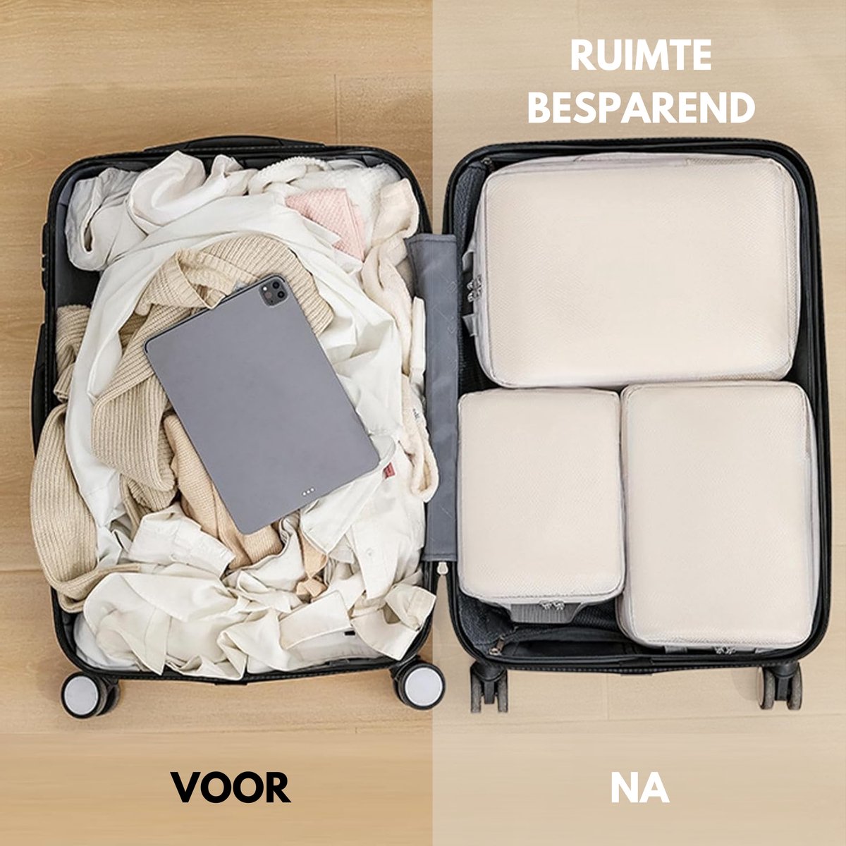 Packing Cubes Set 10 Delig Beige