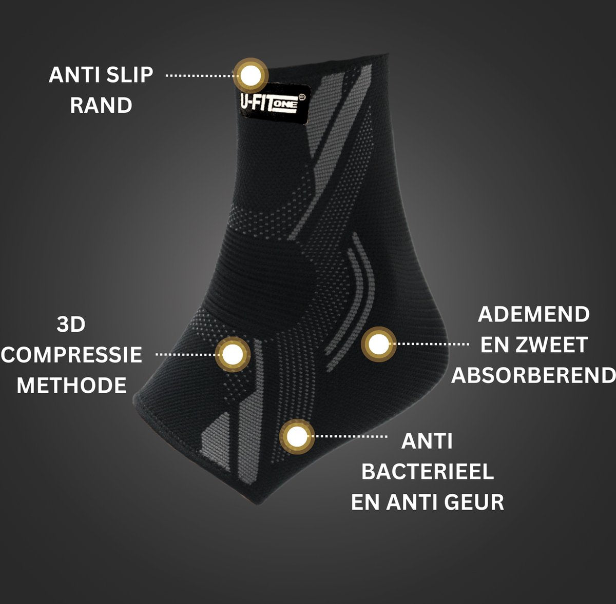 Enkelbrace 1 Paar Zwart