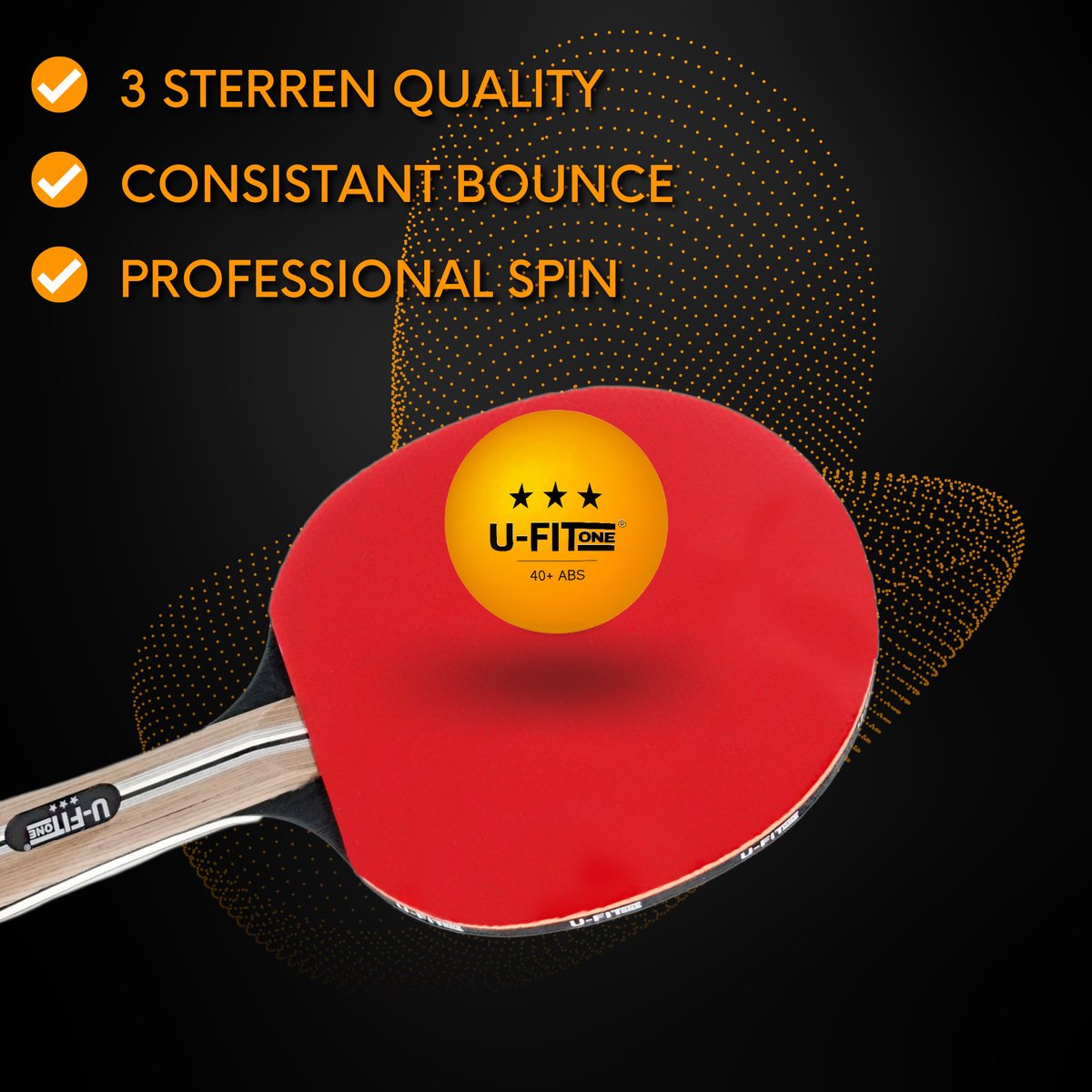 Pro 150ballen Tafeltennisballen 3 Star Oranje