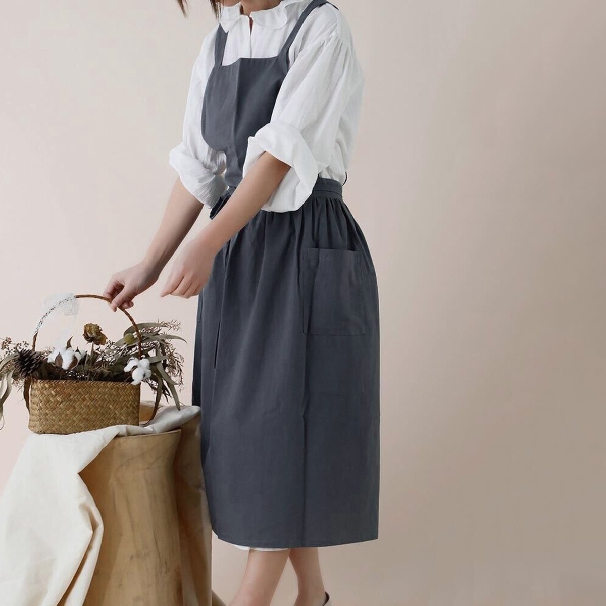 Keukenschort 'Ruffle' Grijs