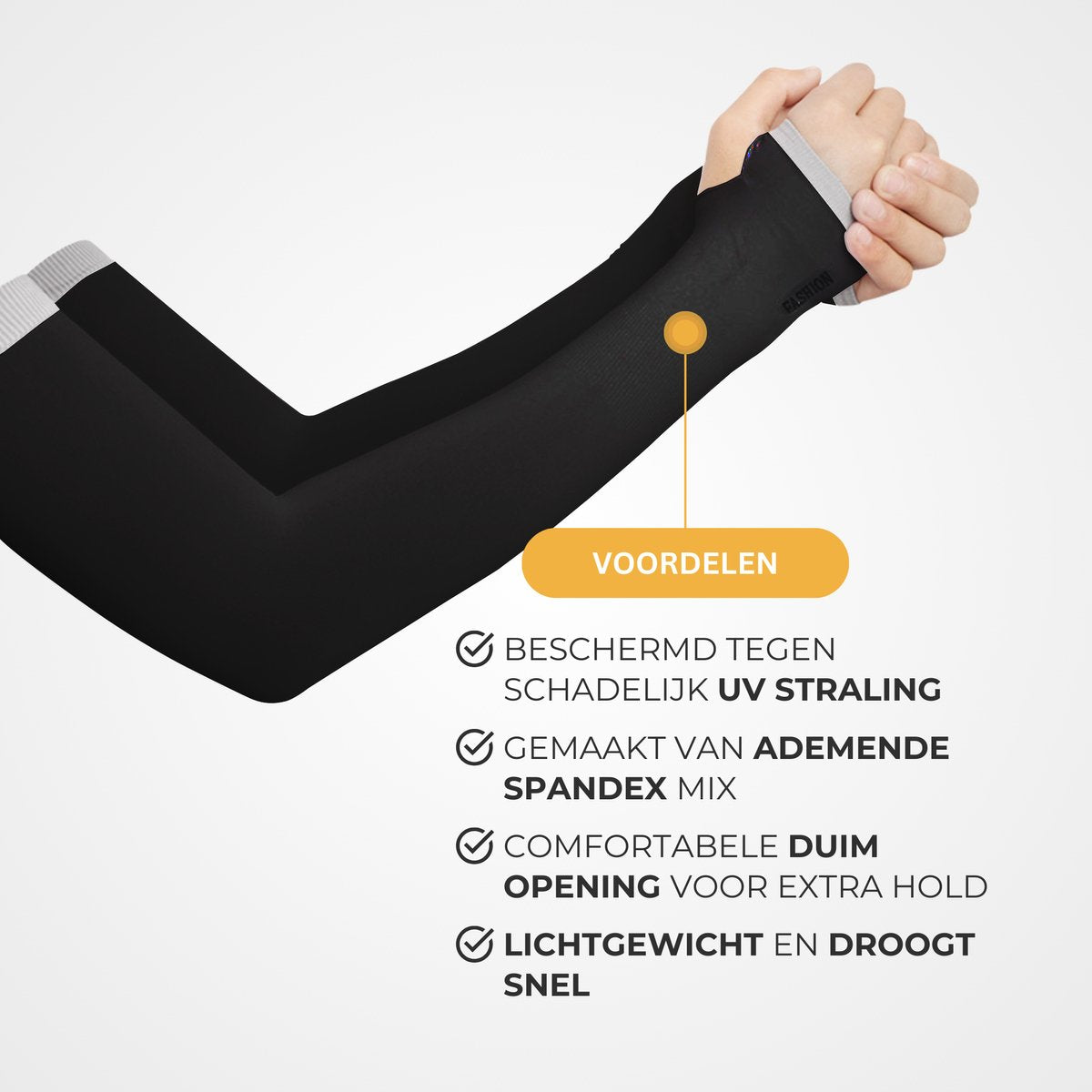 UPF 50 UV Bescherming Arm Sleeves 2 Stuks Zwart
